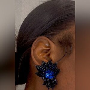 Beautiful fabric handmade vintage retro earrings